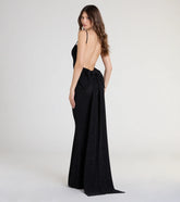 Gwendolyn Glitter Knit Bow-Back Mermaid Dress