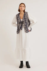 arte tie gilet - navy check