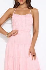 Make Up Halter Maxi Dress