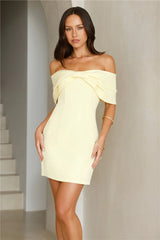 Face Card Off Shoulder Mini Dress