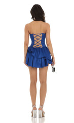 Corset Strapless Dress in Blue