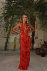 Azores Maxi Dress Scarlet Mirage