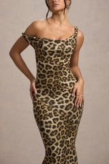 Lita | Leopard Print Twisted Asymmetric Maxi Dress
