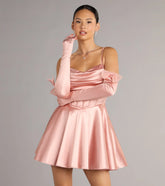 Juliette Satin Corset Short Dress With Gloves