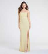 Cindy Beaded Strapless Column Formal Dress