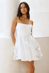 Ethereal Blossom Mini Dress White