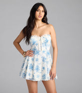 Sweetest Impression Floral Strapless Skater Dress