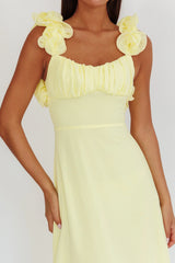 Eloquent Lace-Up Back Maxi Dress Yellow