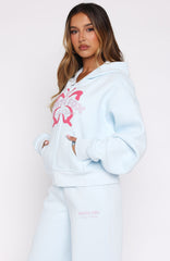 Lucky Thirteen Audrina Boxy Zip Front Hoodie Blue