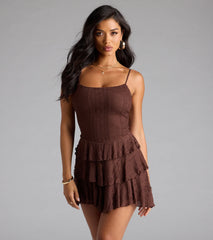 Like A Daydream Lace Ruffle Skater Dress