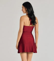 Cut Out Cutie Halter A-Line Mini Dress