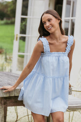 Elena Mini Dress - Light Blue