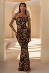 Lita | Leopard Print Twisted Asymmetric Maxi Dress