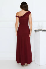 Dusk Noir Off Shoulder Maxi Dress Wine