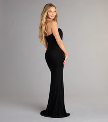 Selene Mesh Strapless Slit Mermaid Formal Dress