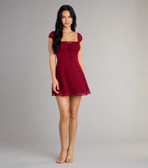 Sweet Yet Sultry Chiffon Mini Dress