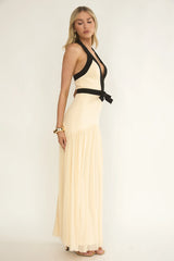 Aven Halter Bow Maxi Dress Butter