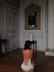 Abella Satin Maxi Dress Ivory