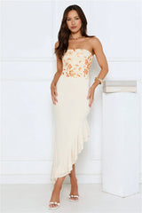 Enchanted Affection Strapless Sequin Midi Dress