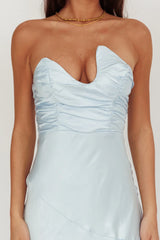 Blaise Asymmetric Neckline Maxi Dress Blue