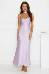Be Noticed Strapless Satin Maxi Dress