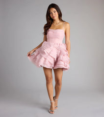 Eden Lace-Up Layered Skater Dress