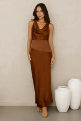 Celestial Spark Satin Maxi Dress