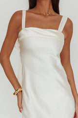 Carmel Shoulder Sash Midi Dress Oyster