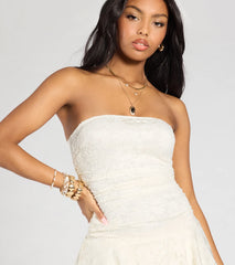 Going Out Strapless Lace Mini Dress