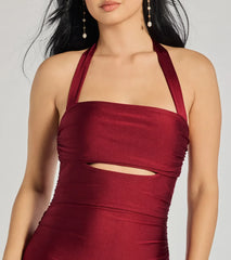 Cut Out Cutie Halter A-Line Mini Dress